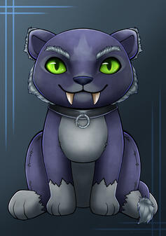 Plüschsäbler mit Halsband - MinnaraArt